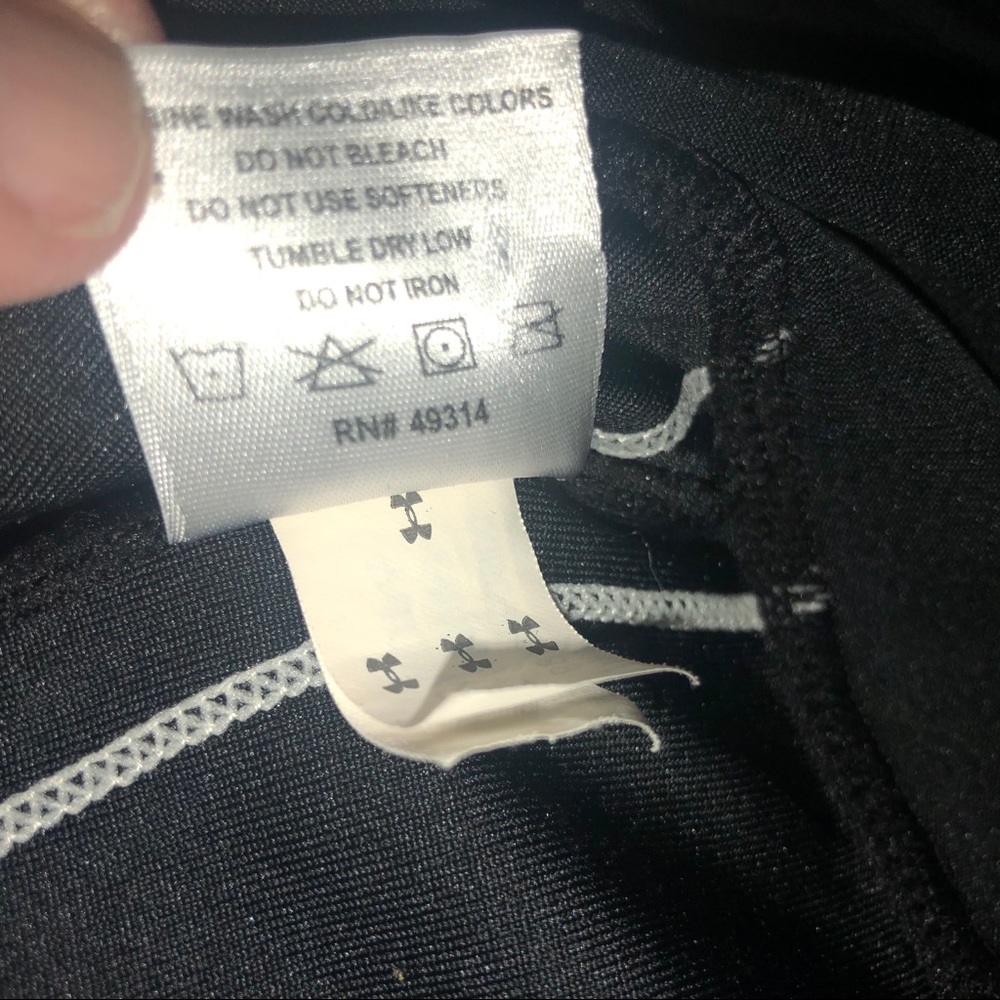 Under Armour Black Full-Zip Varsity Jacket with Red Patch #0029 - Picture 8 of 10